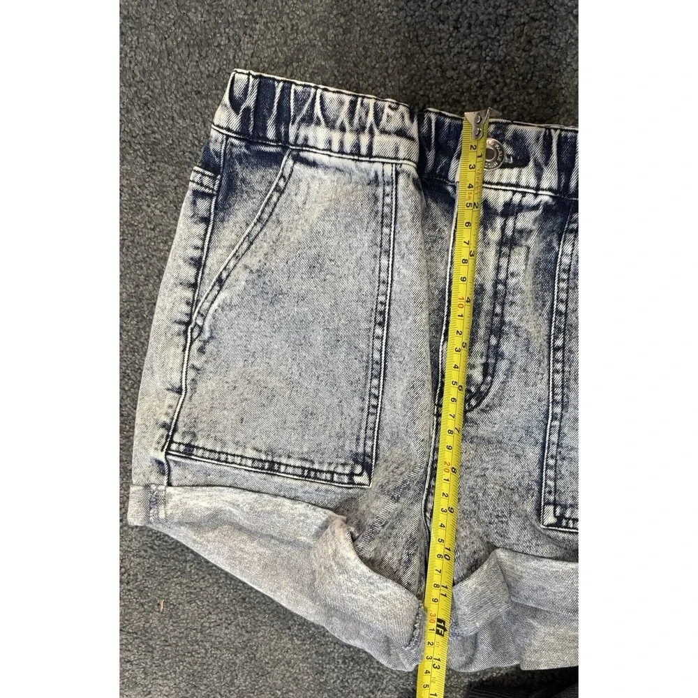 Wild Fable Acid Wash Denim Shorts Size XS - Elastic Waistband Large Pockets